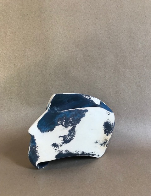 Untitled, 2017, partly glazed stoneware, 9 x 6 x 3 in, SOLD