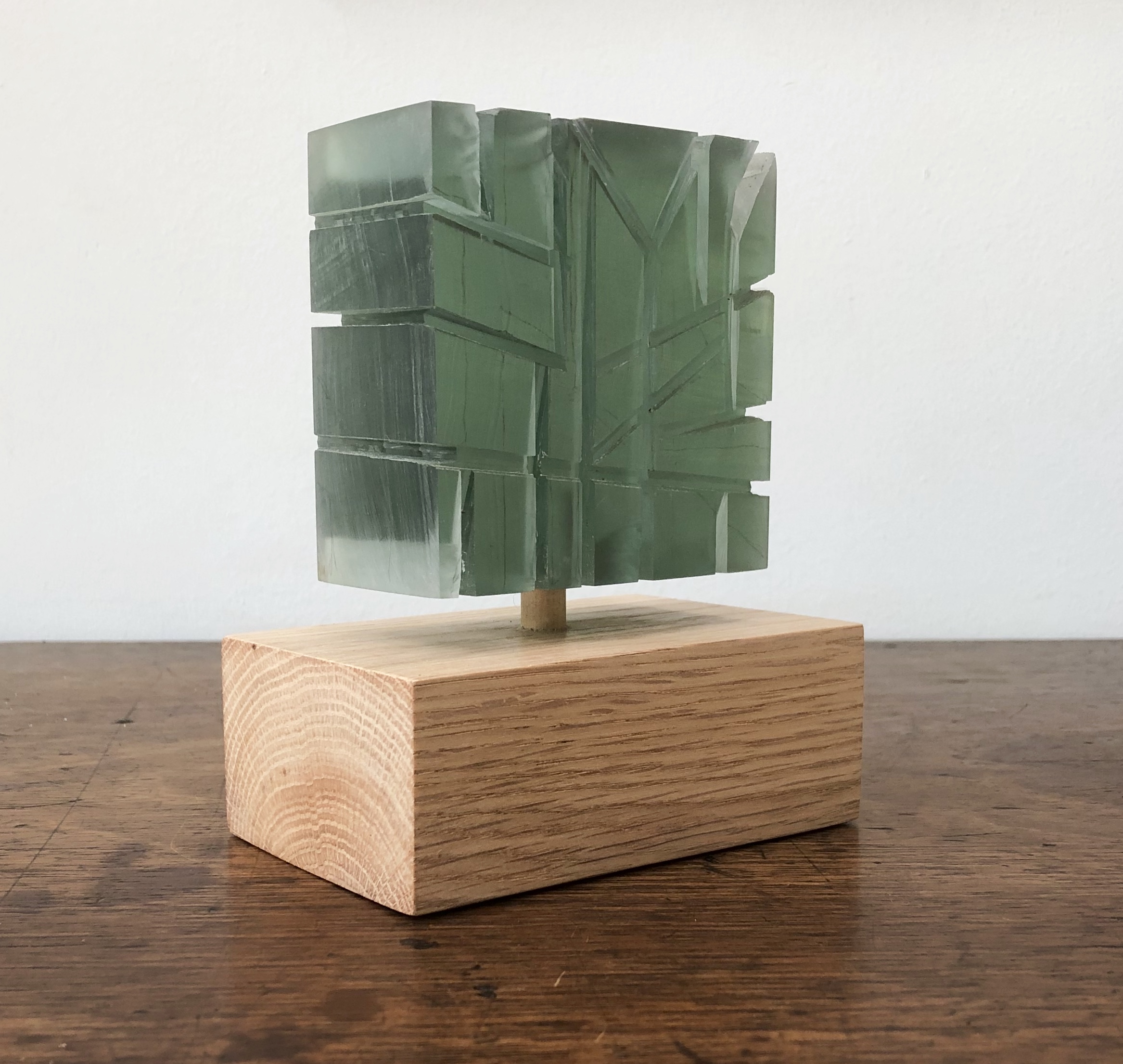 Green Room, 2019, acrylic, reclaimed lumber 5.5 x 4 x 2.5 in, $600