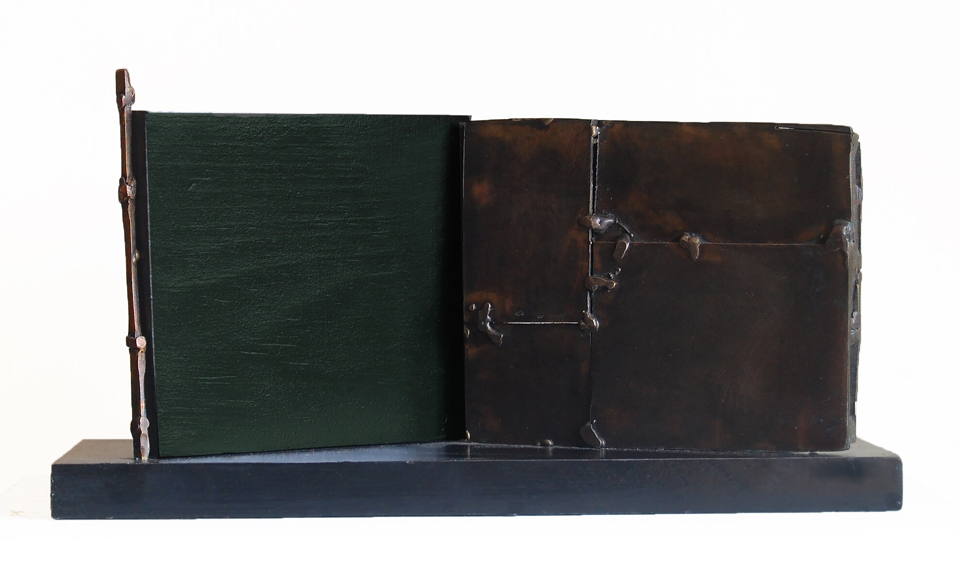 Second Story, 2019, bronze, wood, 13 in, $3500