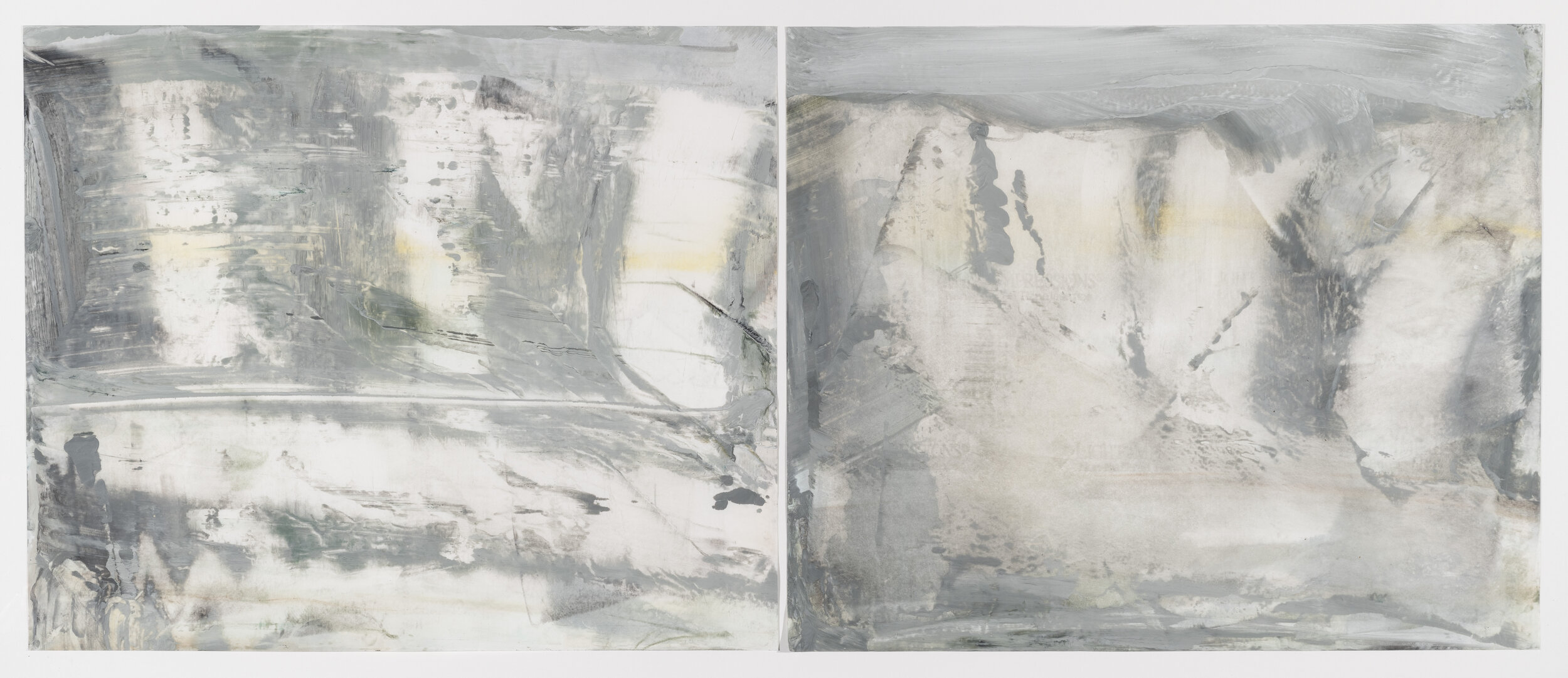 Wyborg, 2019, diptych, encaustic wax on Japanese rice paper, 32 x 56 in, SOLD