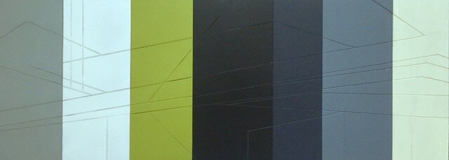 American Dfream V, 2021, Acrylic on incised birch ply 18 x 49 in,, $4200
