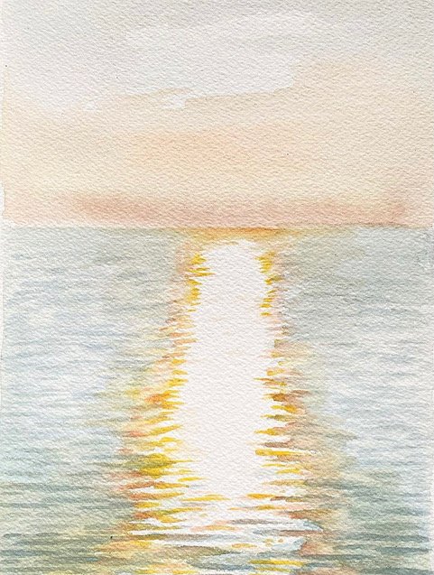 Sunset Study, 2021, watercolor on paper, 11 x 7.5 inches, $1100