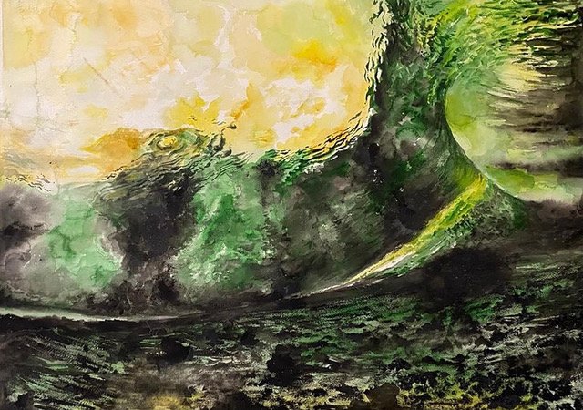 Underwave, 2007, watercolor on paper, 24 x 30 inches, $3000