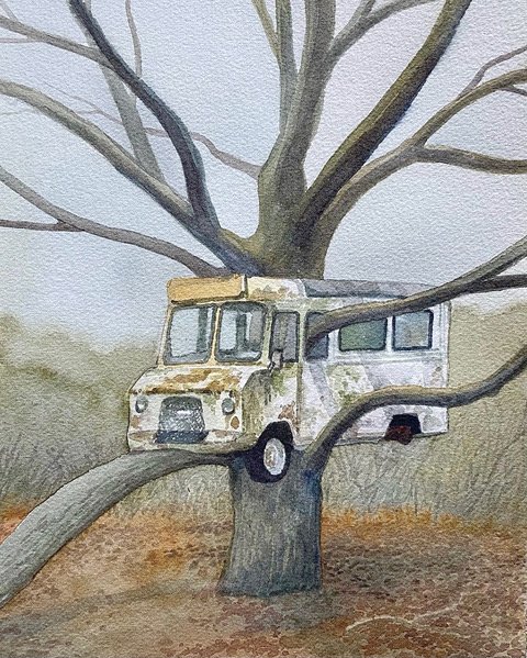 Outback, 2022, watercolor on paper, 9.5 x 7 inches, $1000