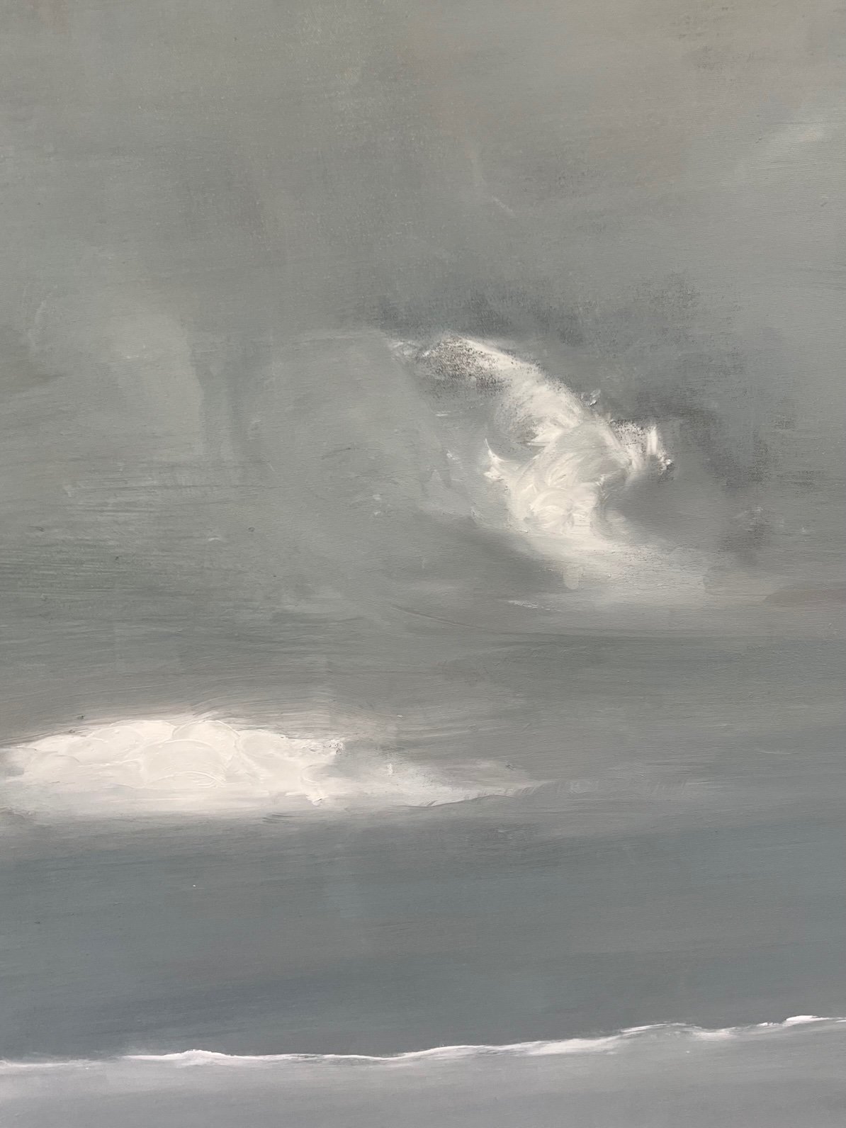 Beth O’Donnell, Grey Waters, Oil on canvas, 36 x 36 inches, $3800
