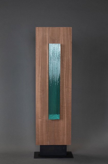  Webber, Untitled Portal, Mahogany, glass and steel, 24 inches $3200