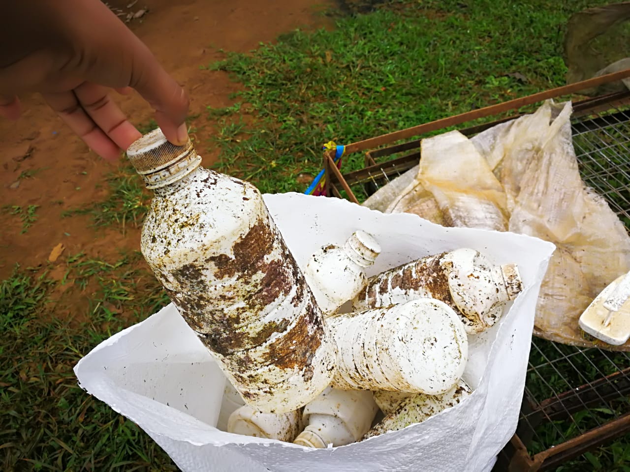 Figura 5 . Envases de agroquímicos recolectados en la minga Campo Limpio