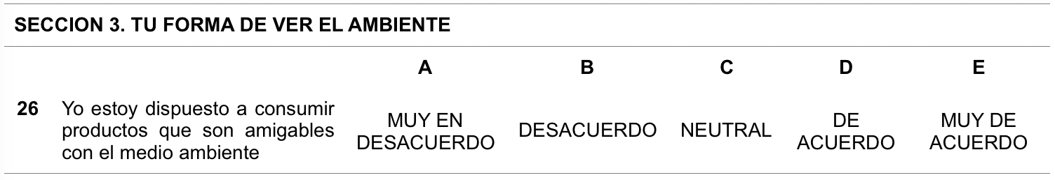 Tabla 2. Ejemplo de pregunta de disposiciones del Cuestionario Pre-Curso 2017. Clic para agrandar.