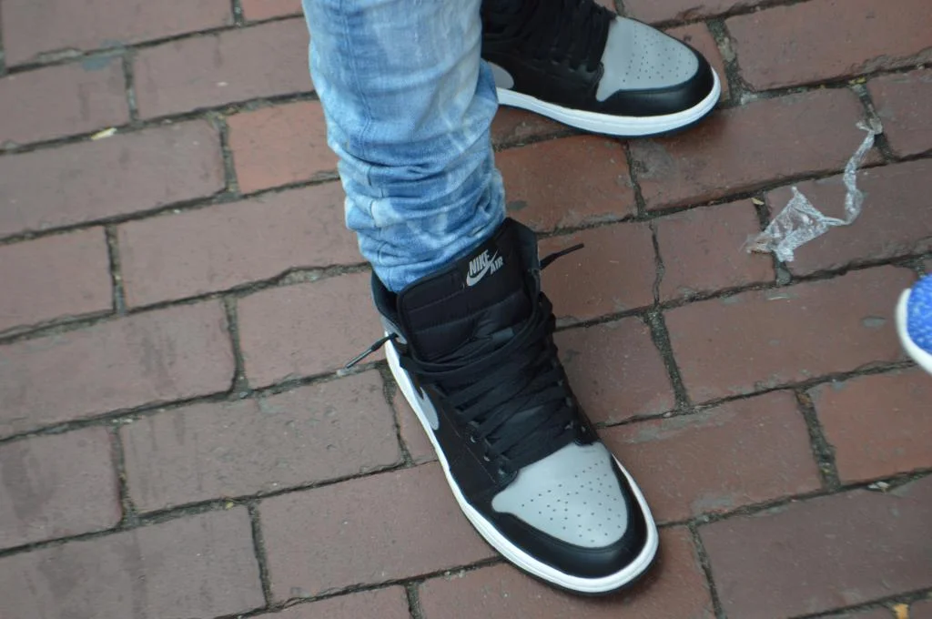 Kamal’s Air Jordan I Retro in the black/grey colorway