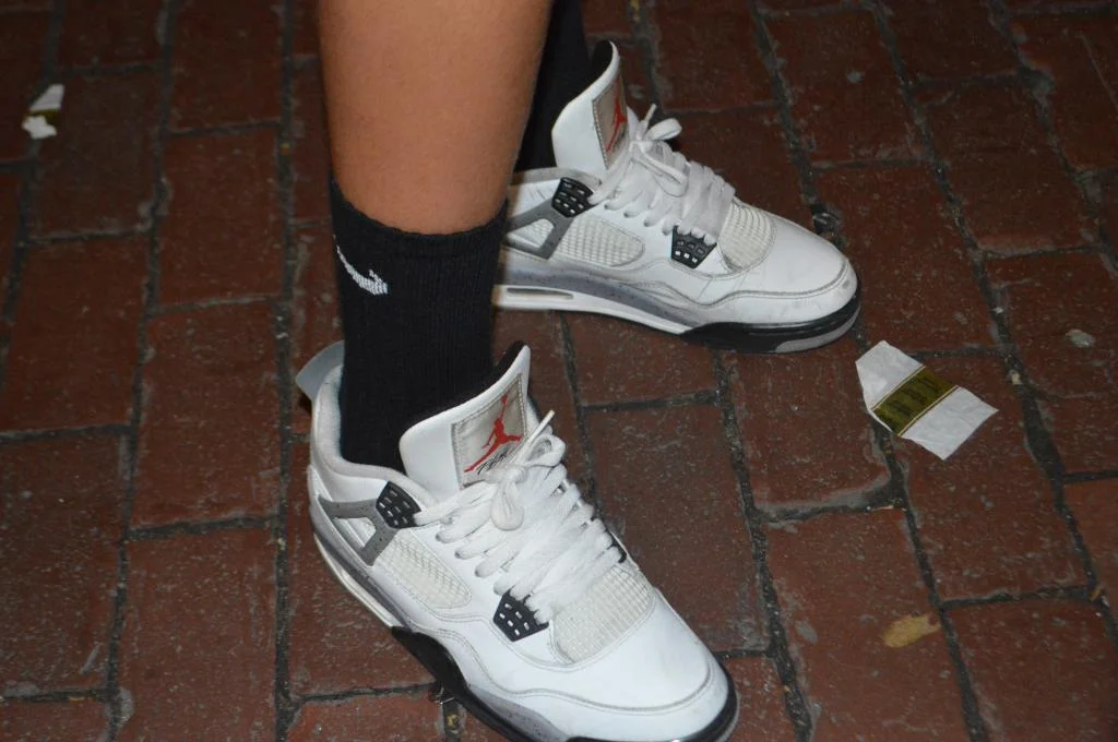 Ahsan in the Air Jordan IV Retro Cement Grey colorway