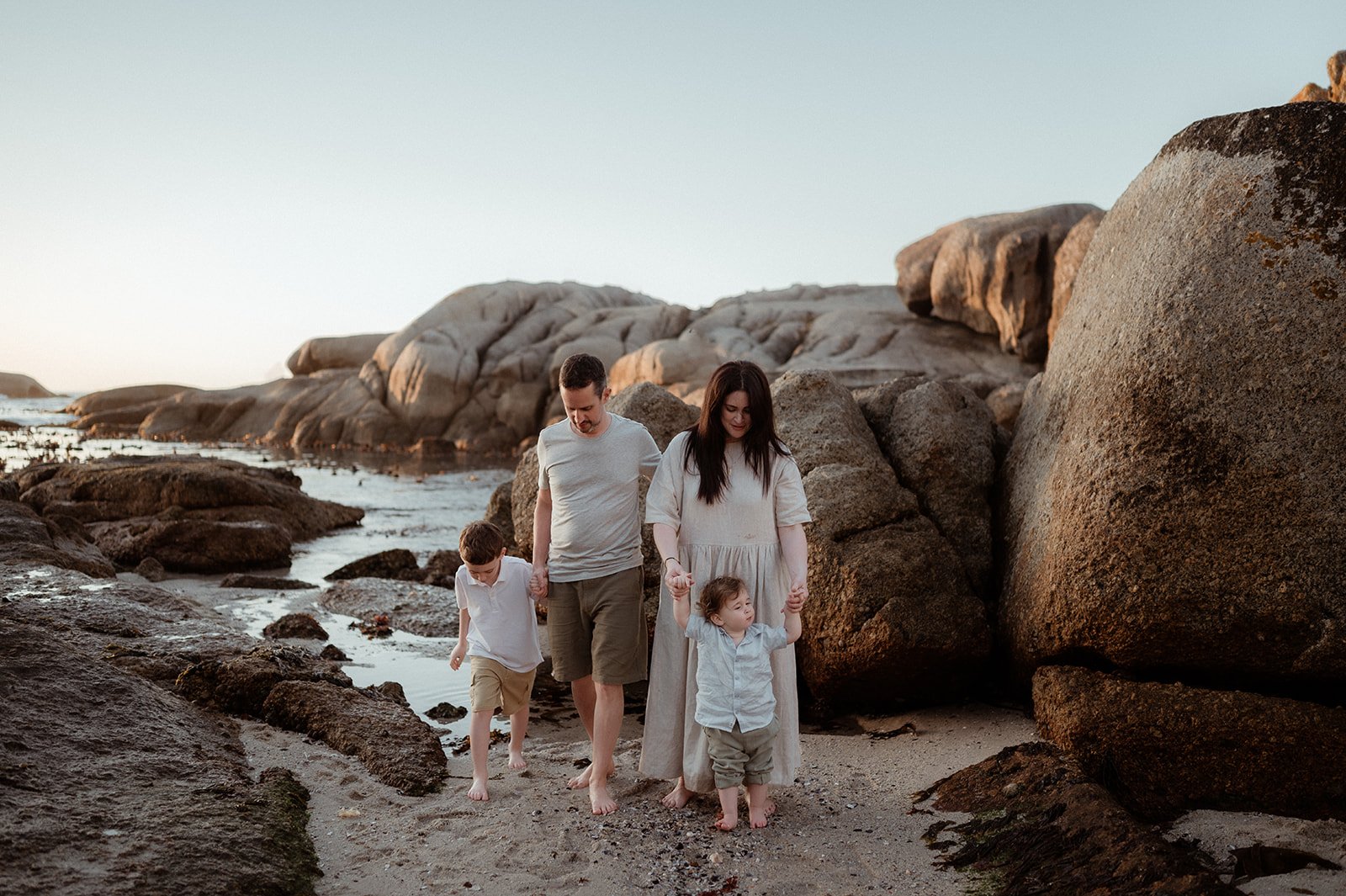 Family holiday photoshoot at bakoven beach in cape town
