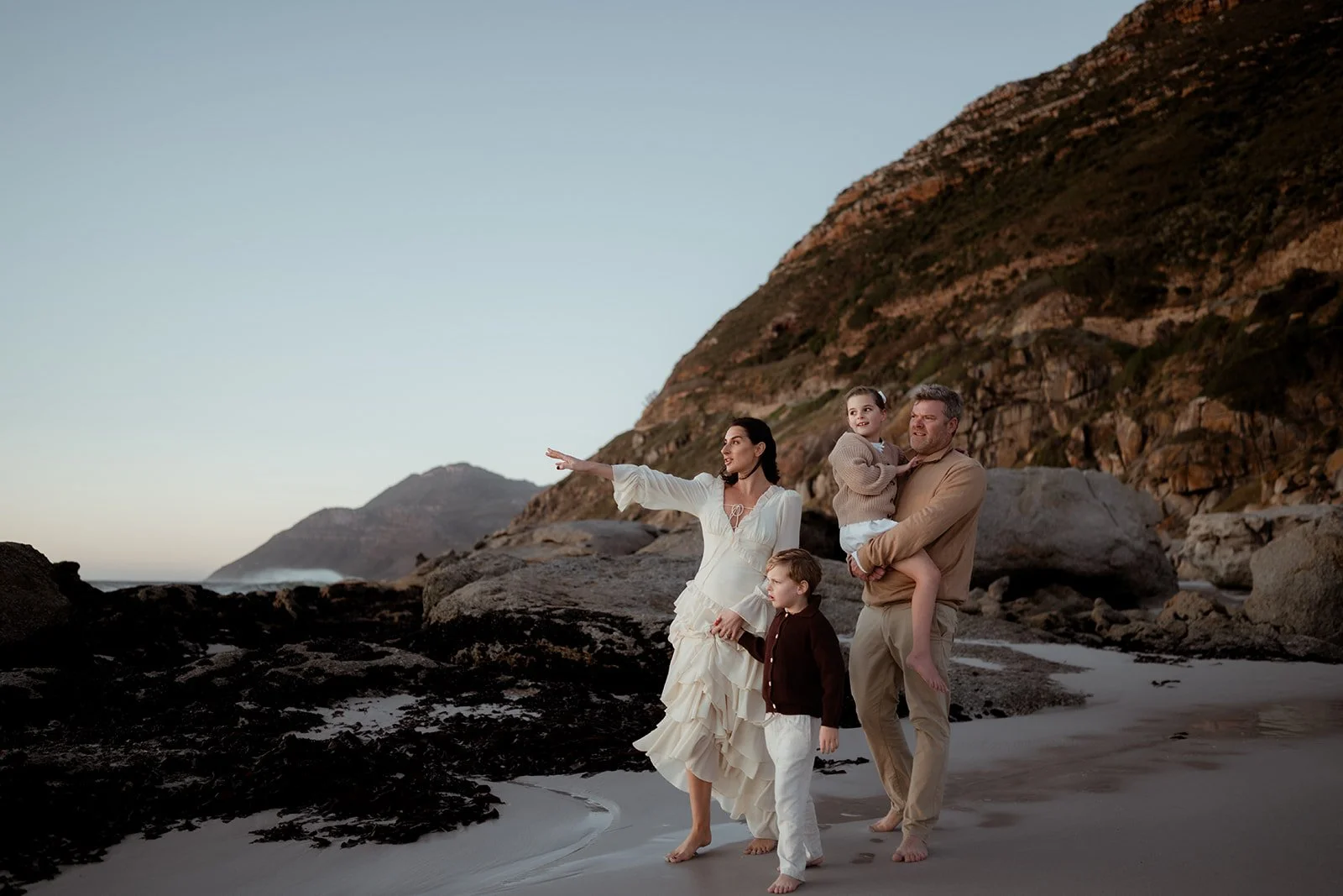 family photoshoot at noordhoek beach in cape town