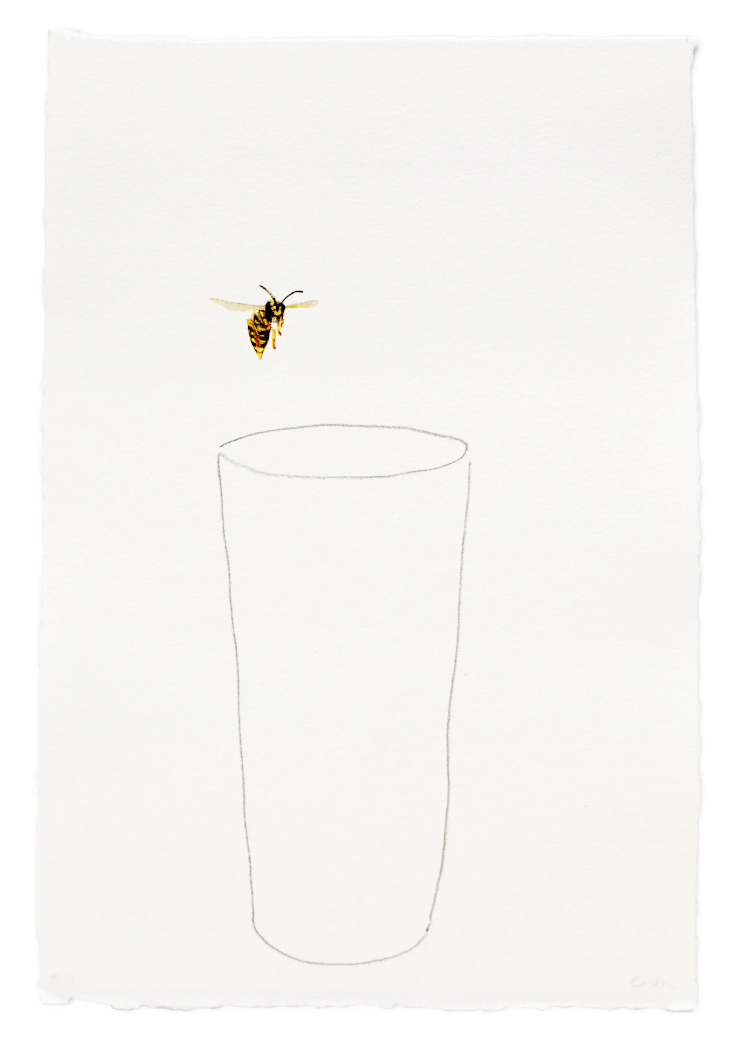   One Liner No. 1  2020, 11 1/2” x 7 1/2”, watercolor and graphite on paper 