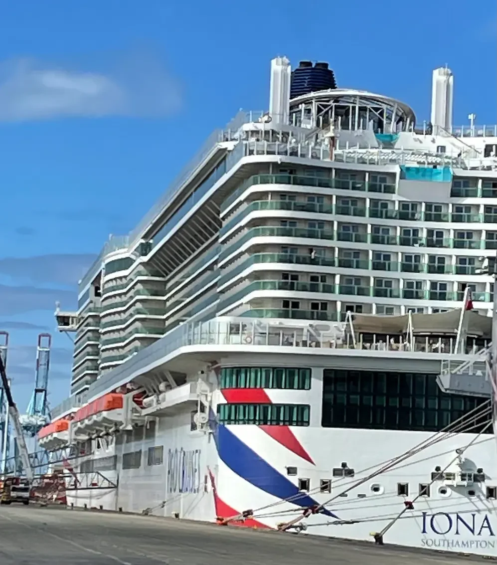 After view of UK favourite brand P& O Cruises, Iona