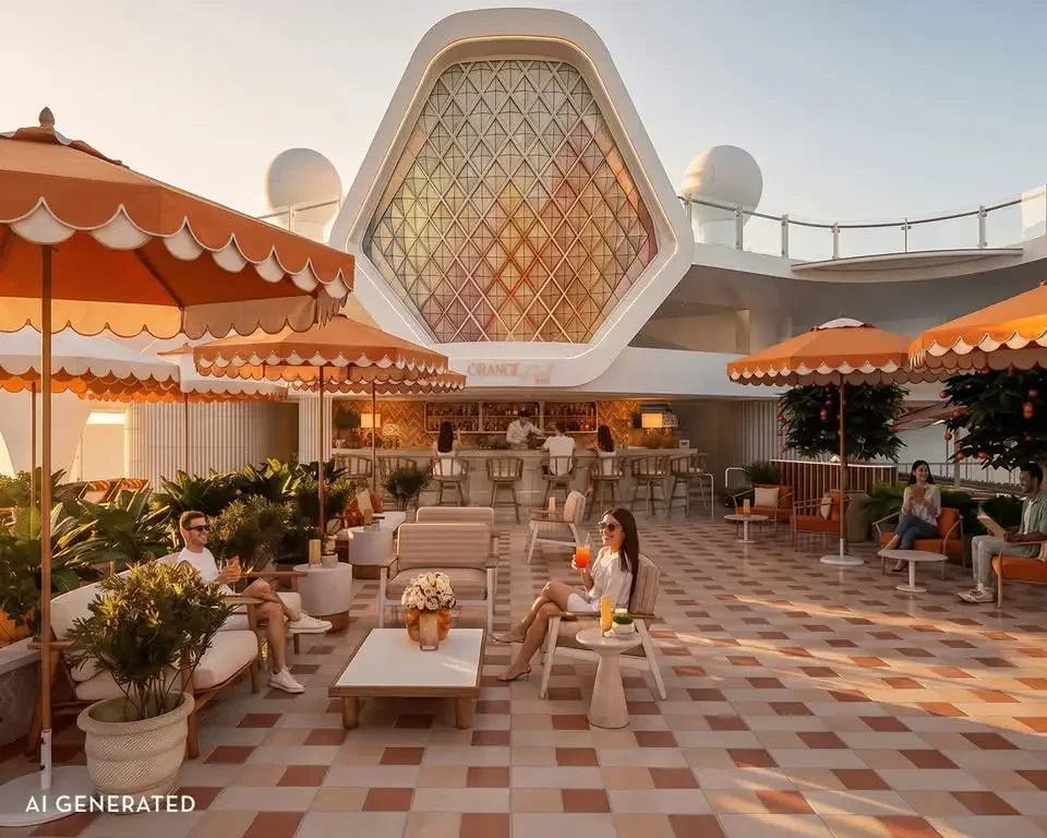 New! AI impression of new Orange Peel Bar and Grille coming to Celebrity Beyond