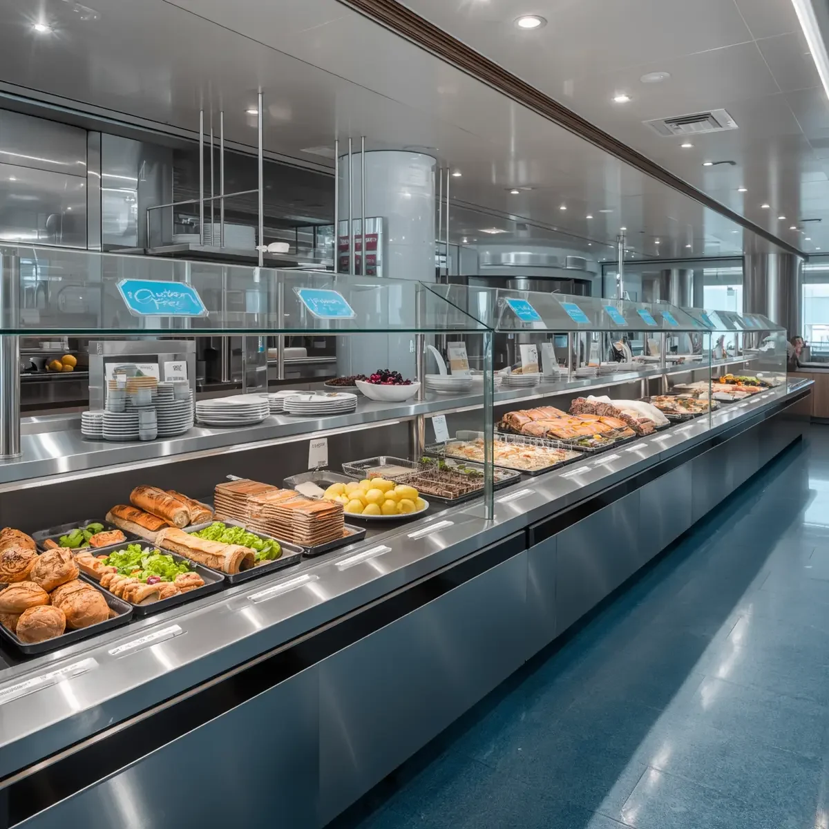 Food on cruise buffet labelled Gluten Free (AI)