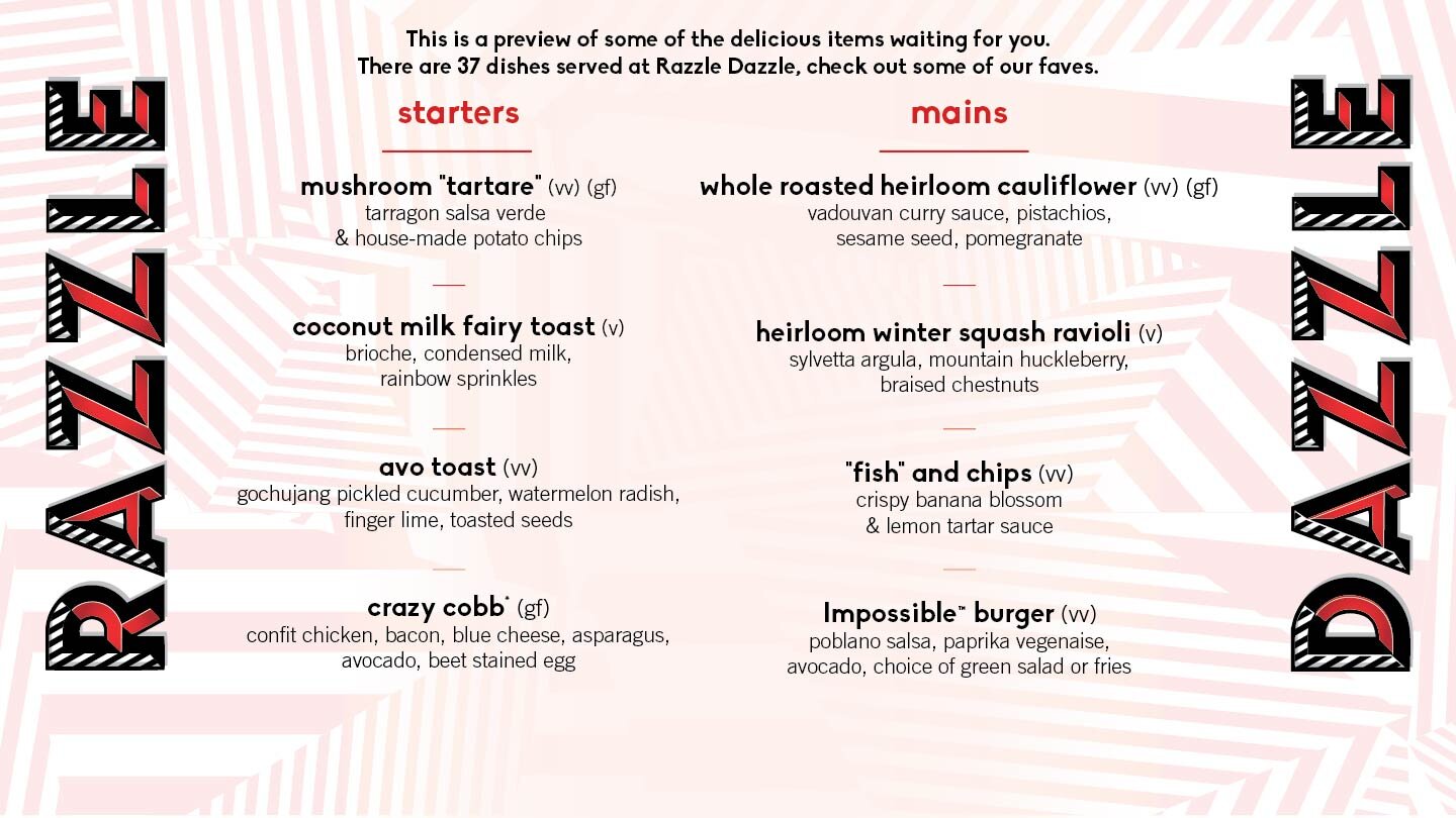 Razzle Dazzle Menu 2