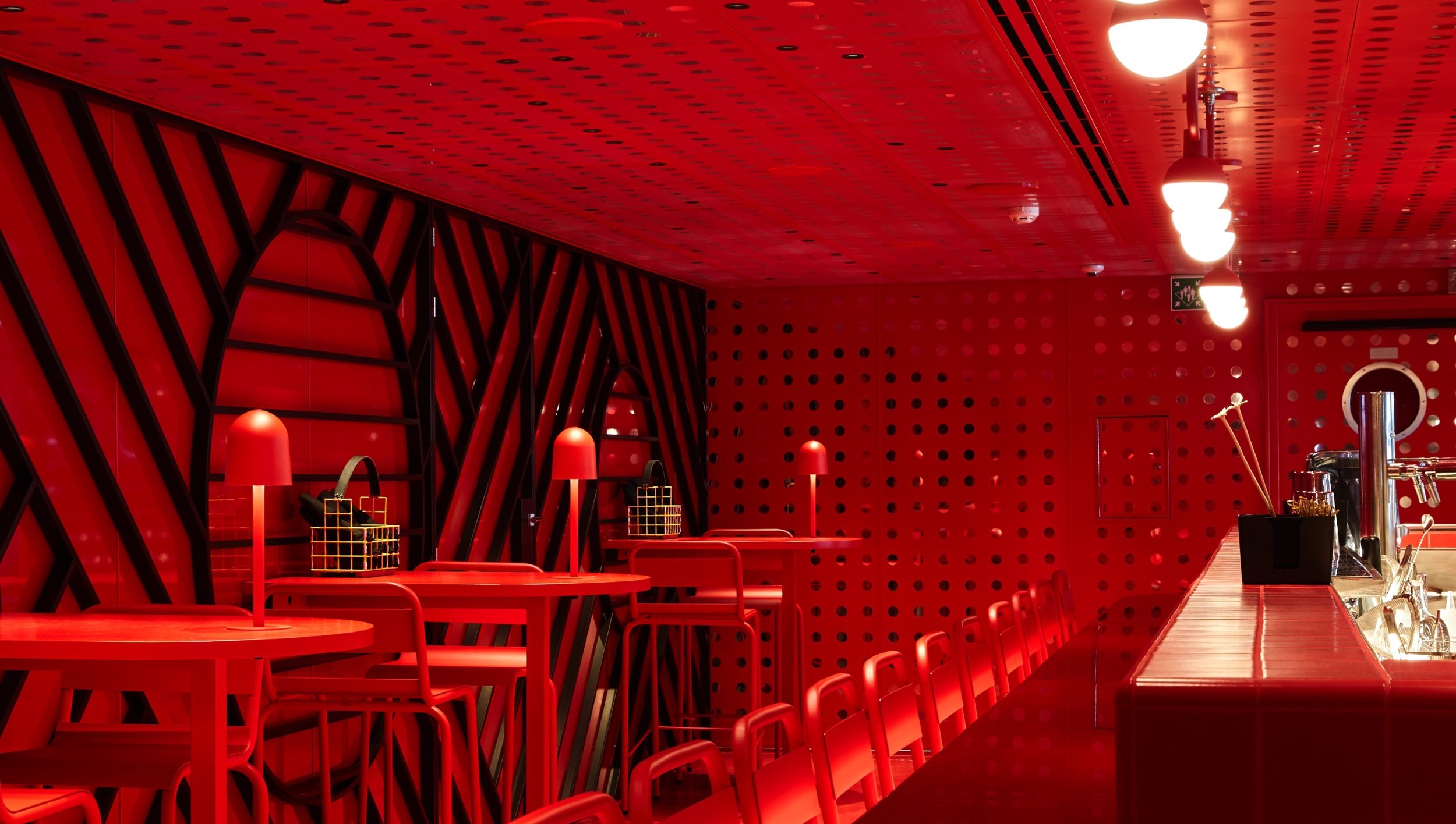 Red Dining Area in Scarlet Lady's Razzle Dazzle