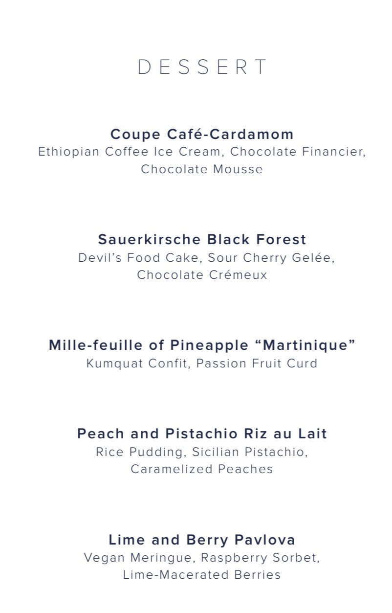 Le Voyage Dessert Menu