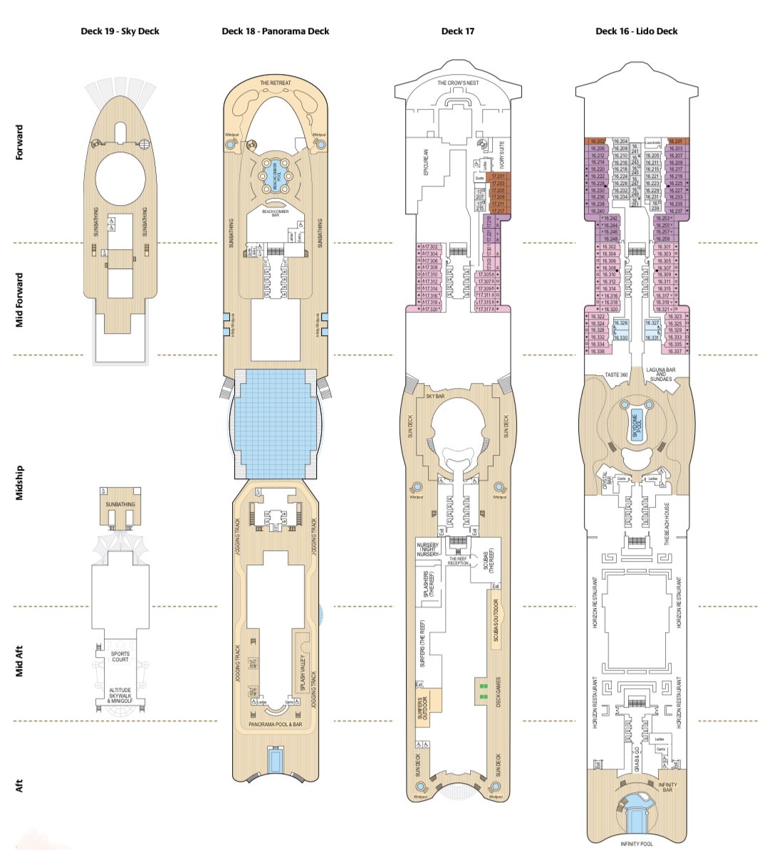 P&O Cruises Arvia Deck Plans Where’s My Cabin? — Cruise Lowdown
