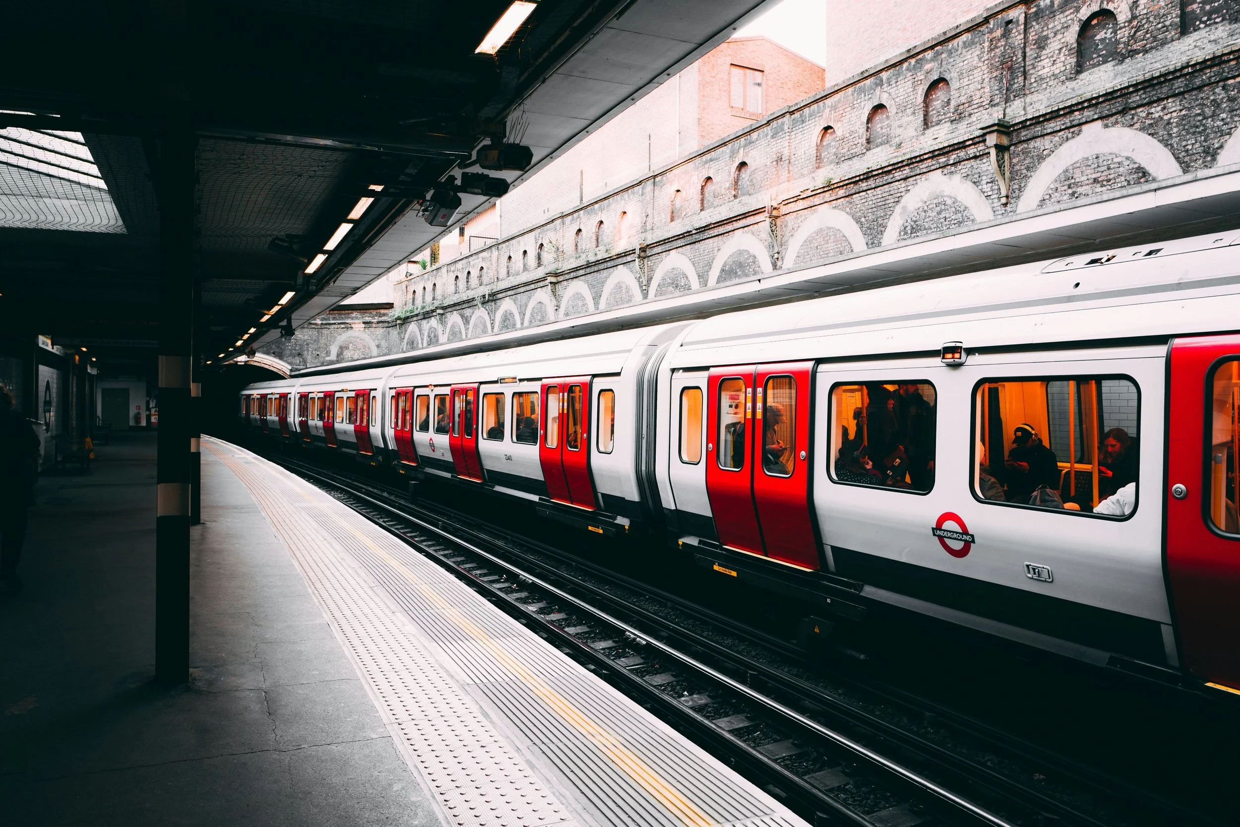 London Underground Train alongside the opposite platform