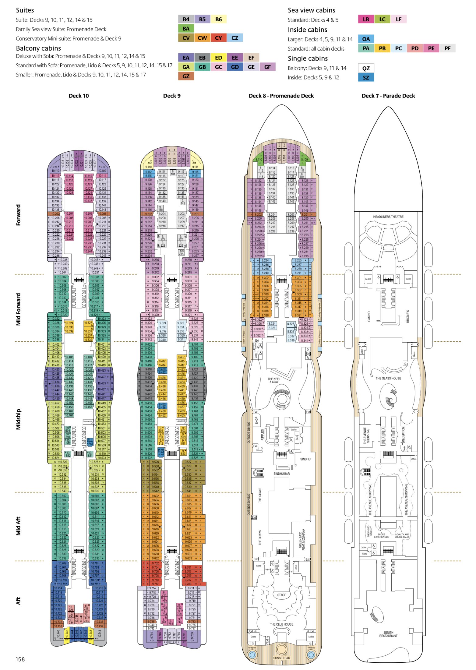 p and o cruise ship layout