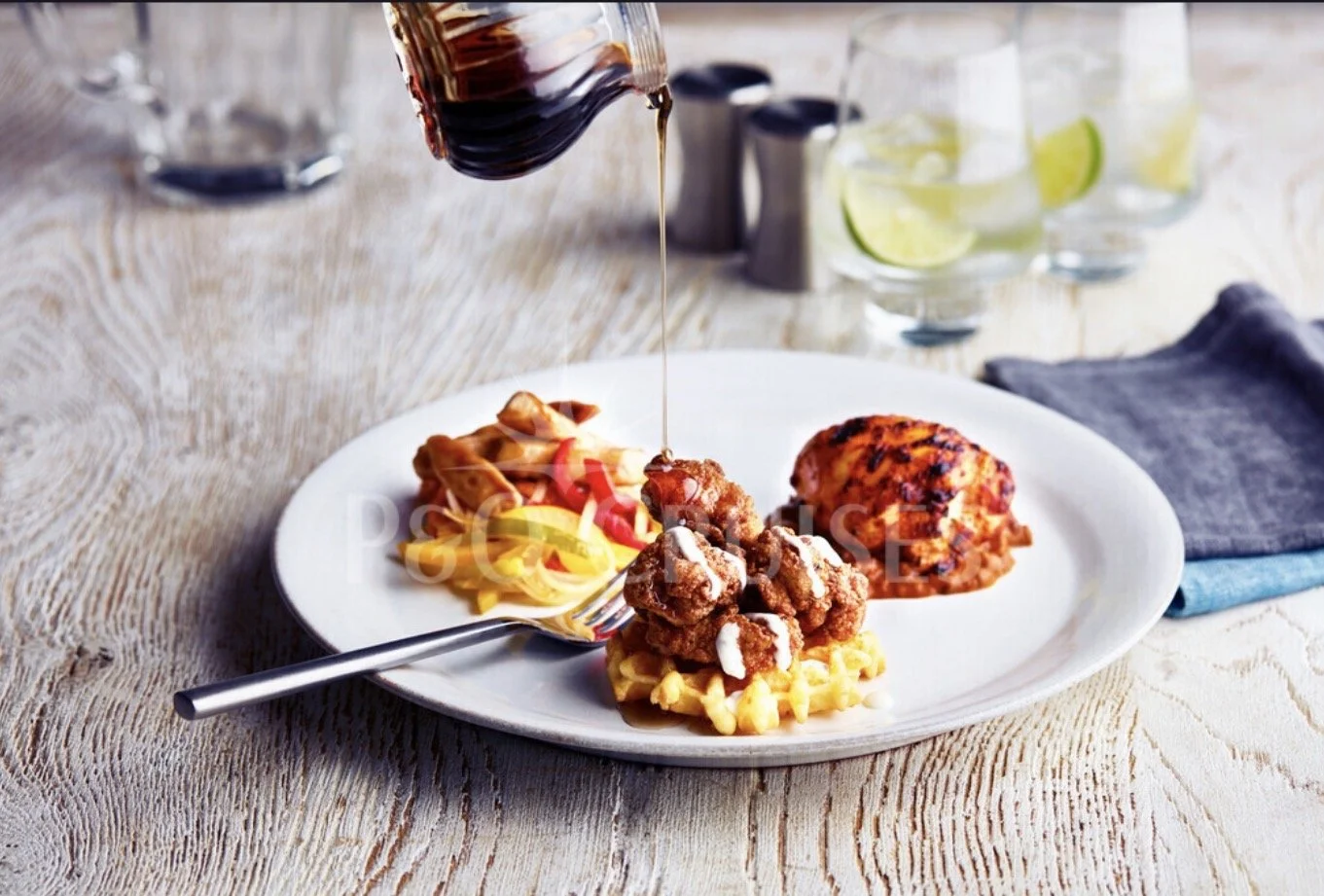 Trio of Chicken one of the dishes available in The Glass House on  P&O Cruises