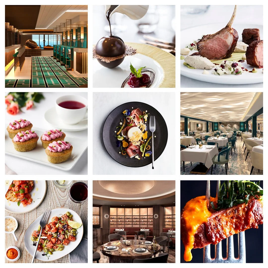 Photo Collage of food available on P&O Cruises