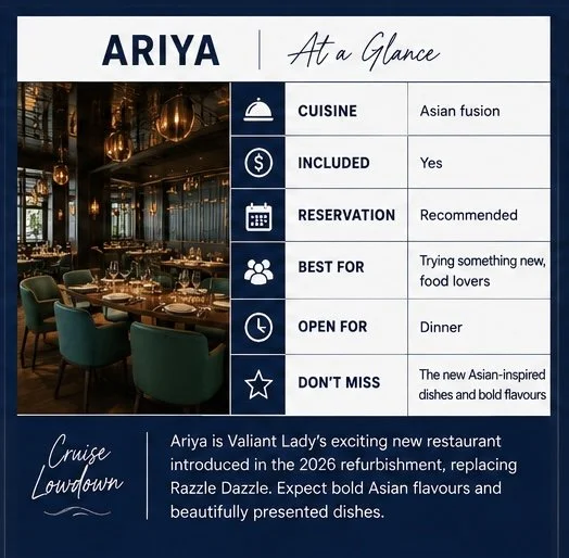 Virgin Voyages Valiant Lady Arvia Restaurant Overview by Cruise Lowcown