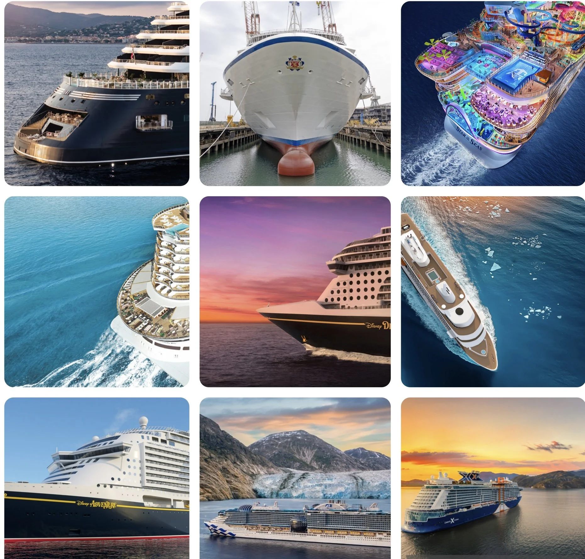 New cruise ships launched in 2025 at sea