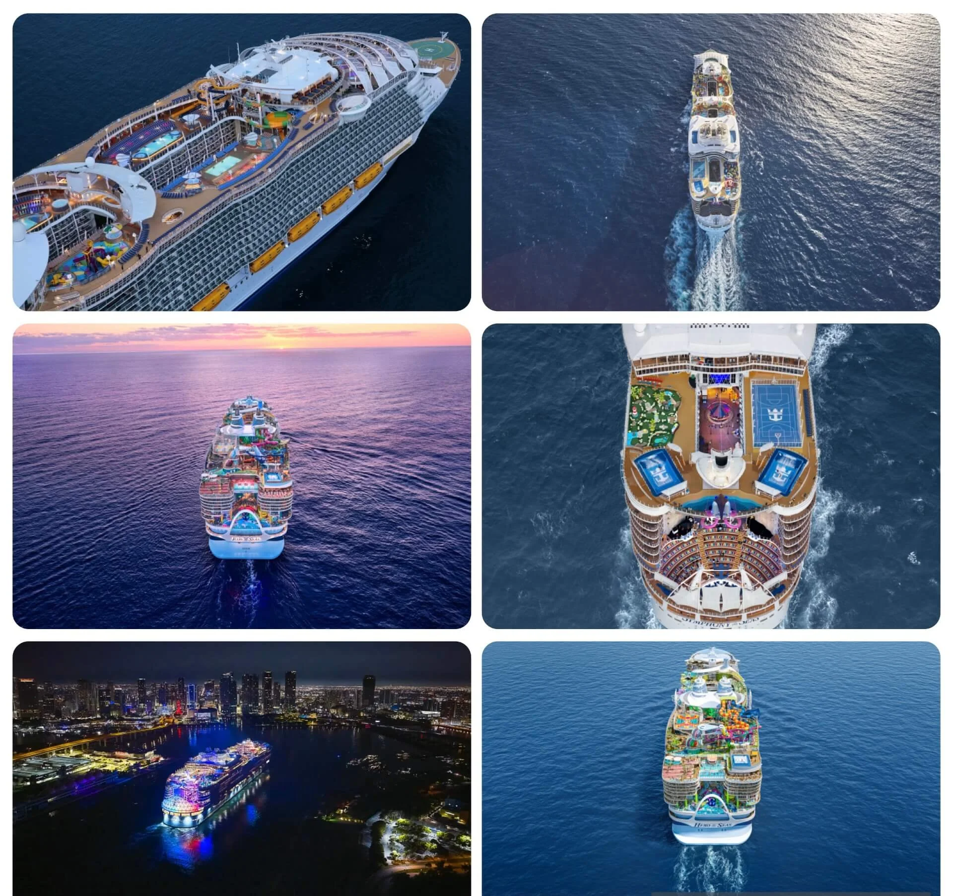 Collage of the top biggest ships in 2026
