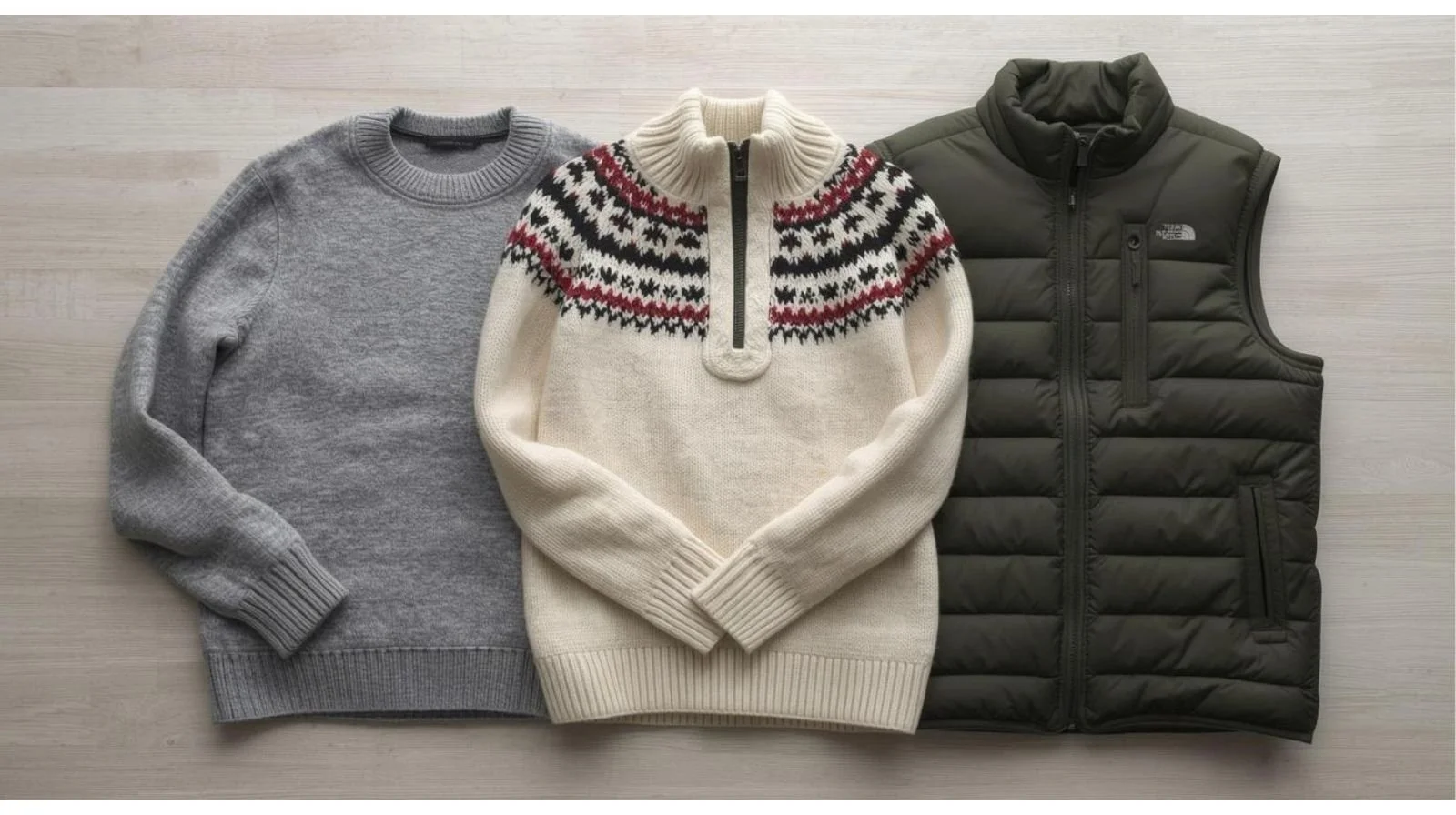 Examples of mid-layers for an Arctic expedition cruise