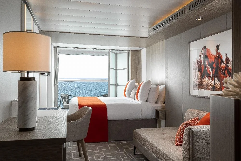 Celebrity Beyond Infinite Veranda cabin with bed closest to the glass window
