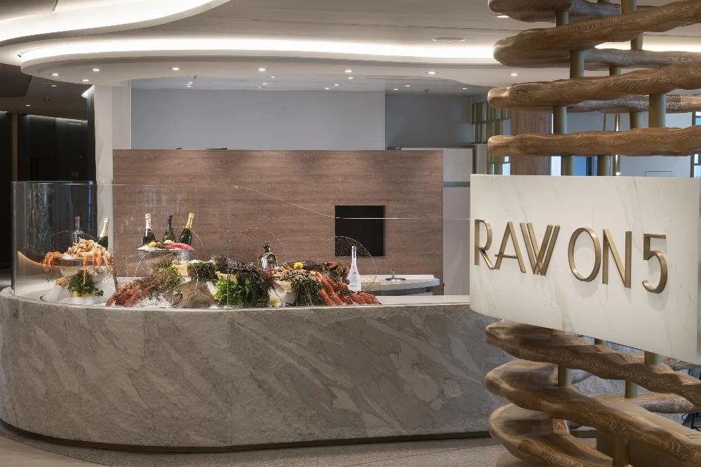 Raw on 5 offers over-water dining on Magic Carpet on Celebrity Beyond
