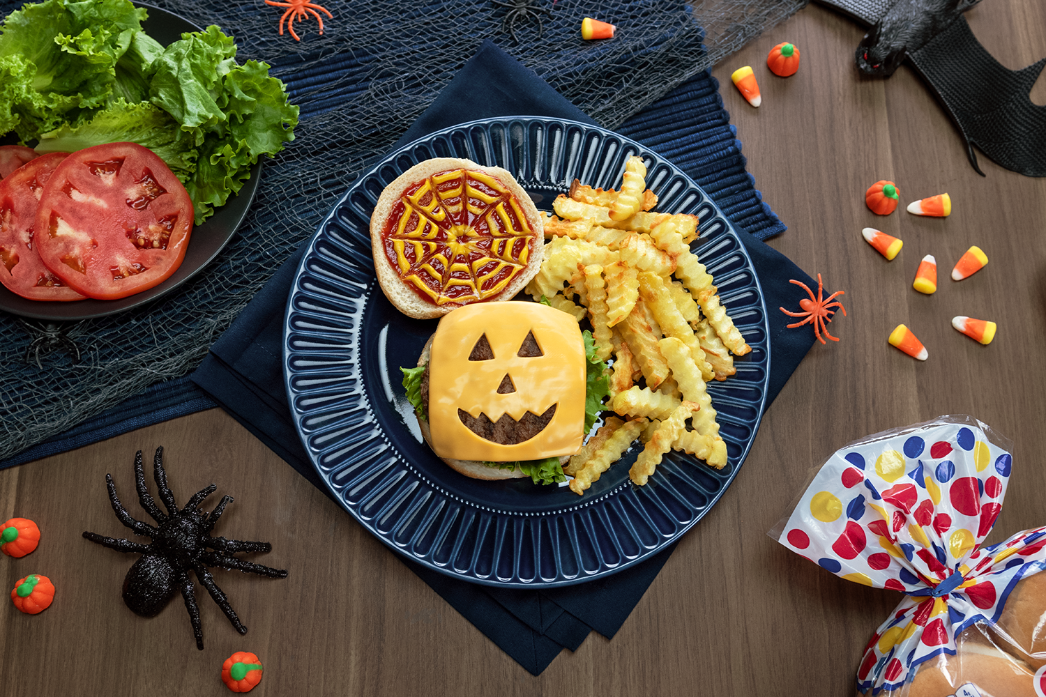 Jack O' Lantern Cheeseburger