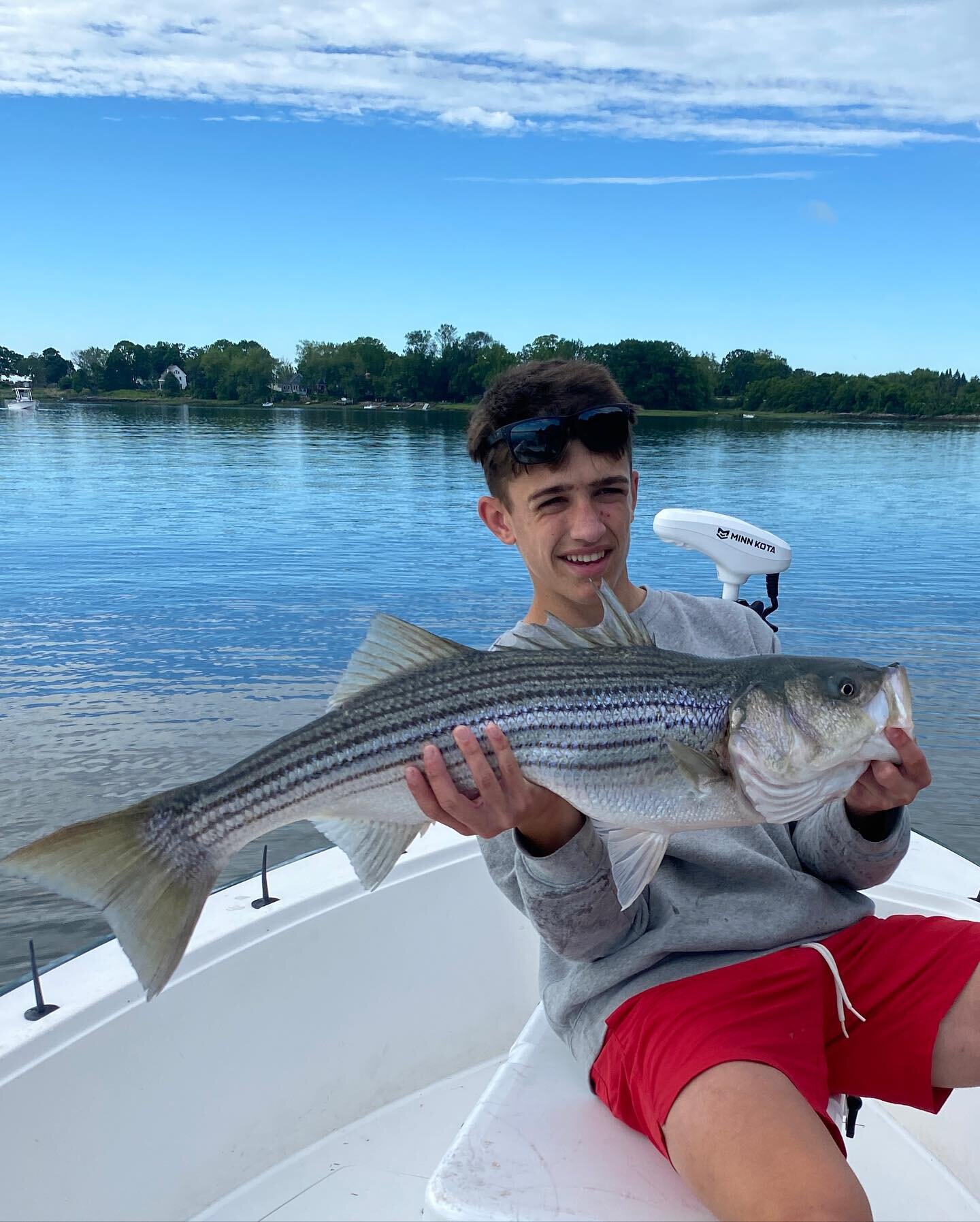 Had a great morning with these two @landry.7 @ashton.leclerc today. Fish were feisty. Water still silty - hopefully clearing soon. #stripedbass #cascobay #207 #catchandrelease #zaraspook #topwaterfishing #orvisflyfishing #coltonflyrods #rioflylines #
