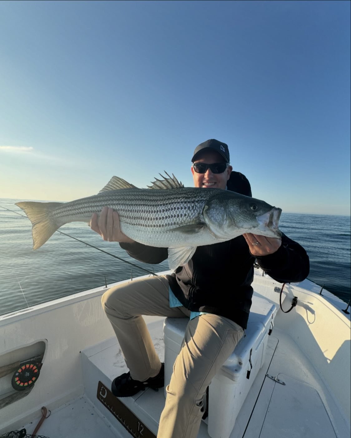 Weather couldn&rsquo;t be nicer to sight fish in all kinds of situation. All fun all day long. #stripedbass #catchandrelease #cascobay #maineguide #rockandsandcharters