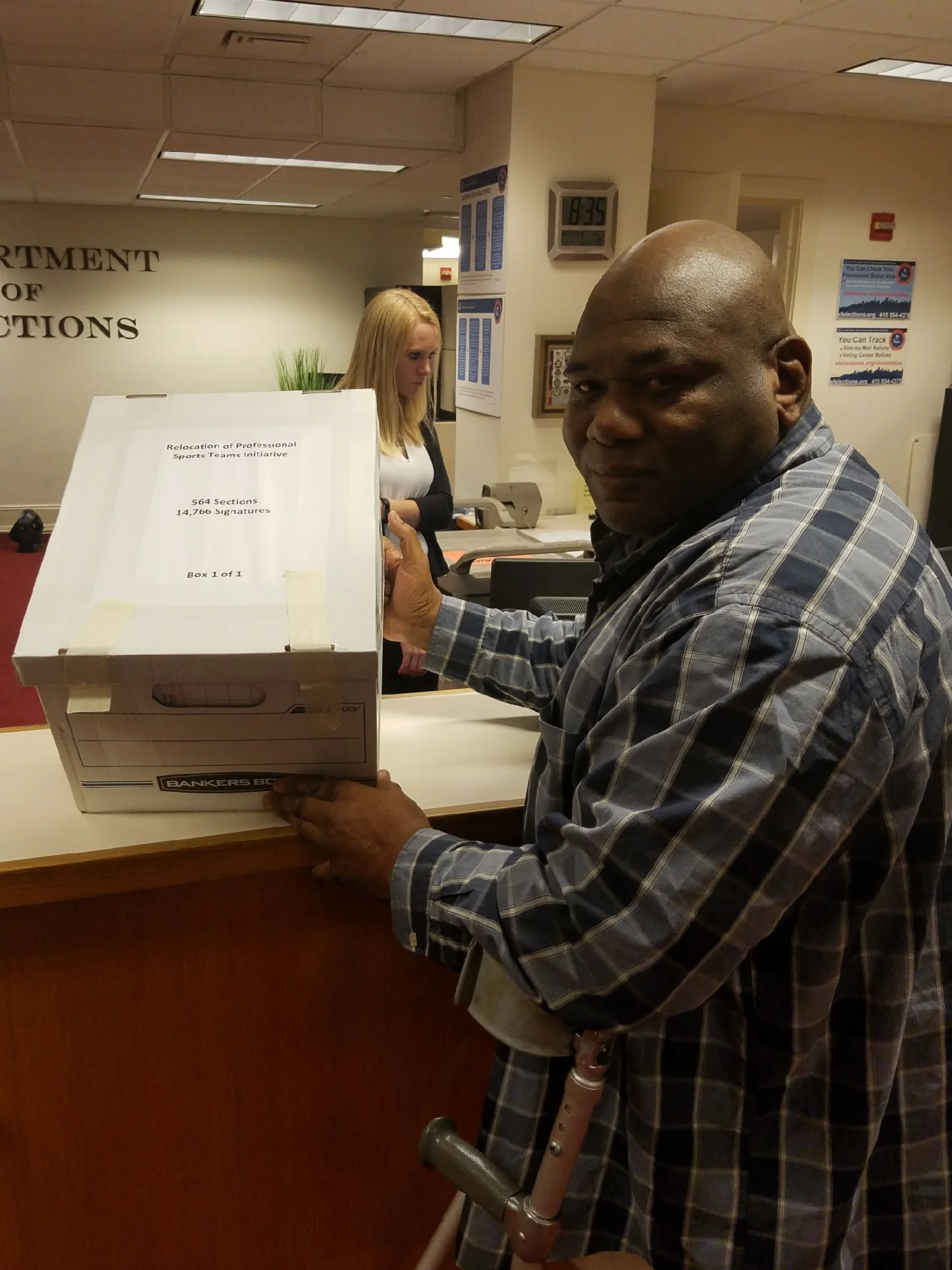 Allen Jones turning in 14,766 signatures for his ballot measure, Relocation of Professional Sports Teams 10/18/2017