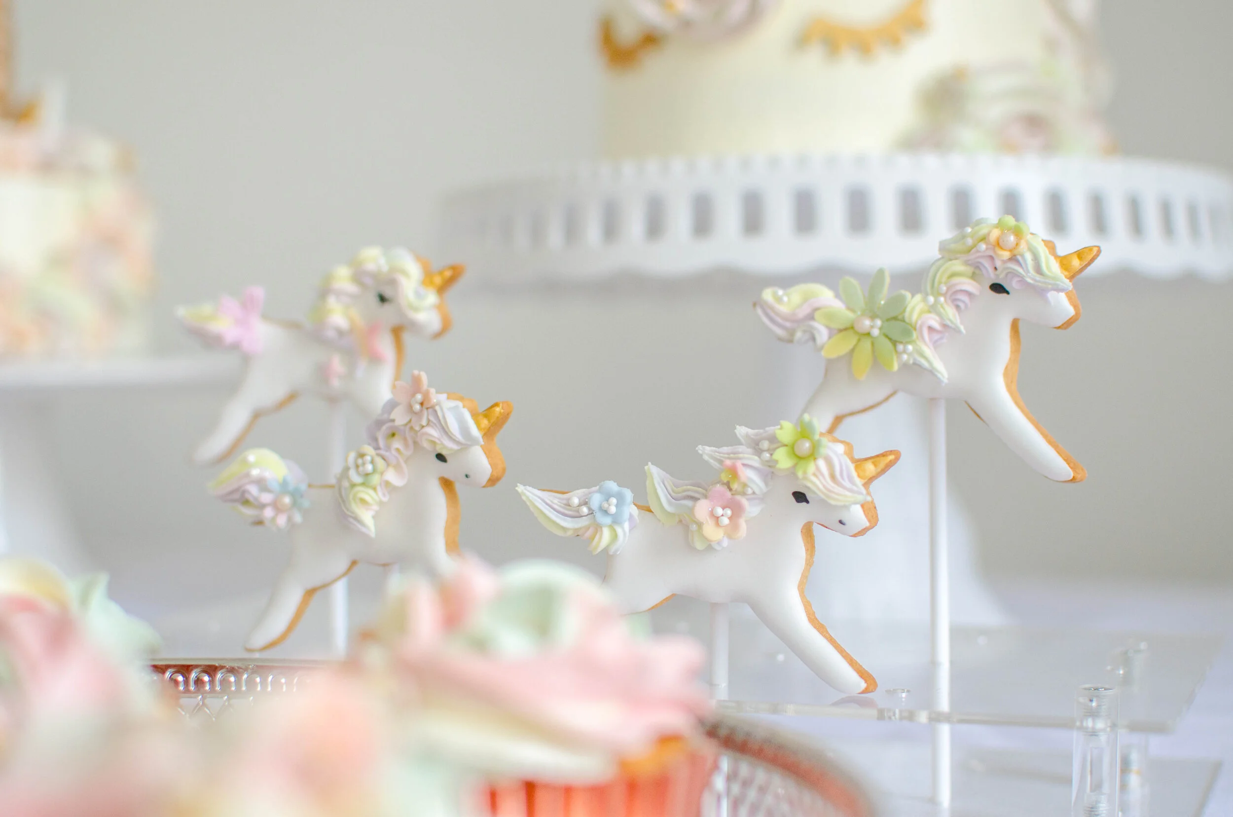 Unicorn Rainbow Birthday - Unicorn Icing Cookies