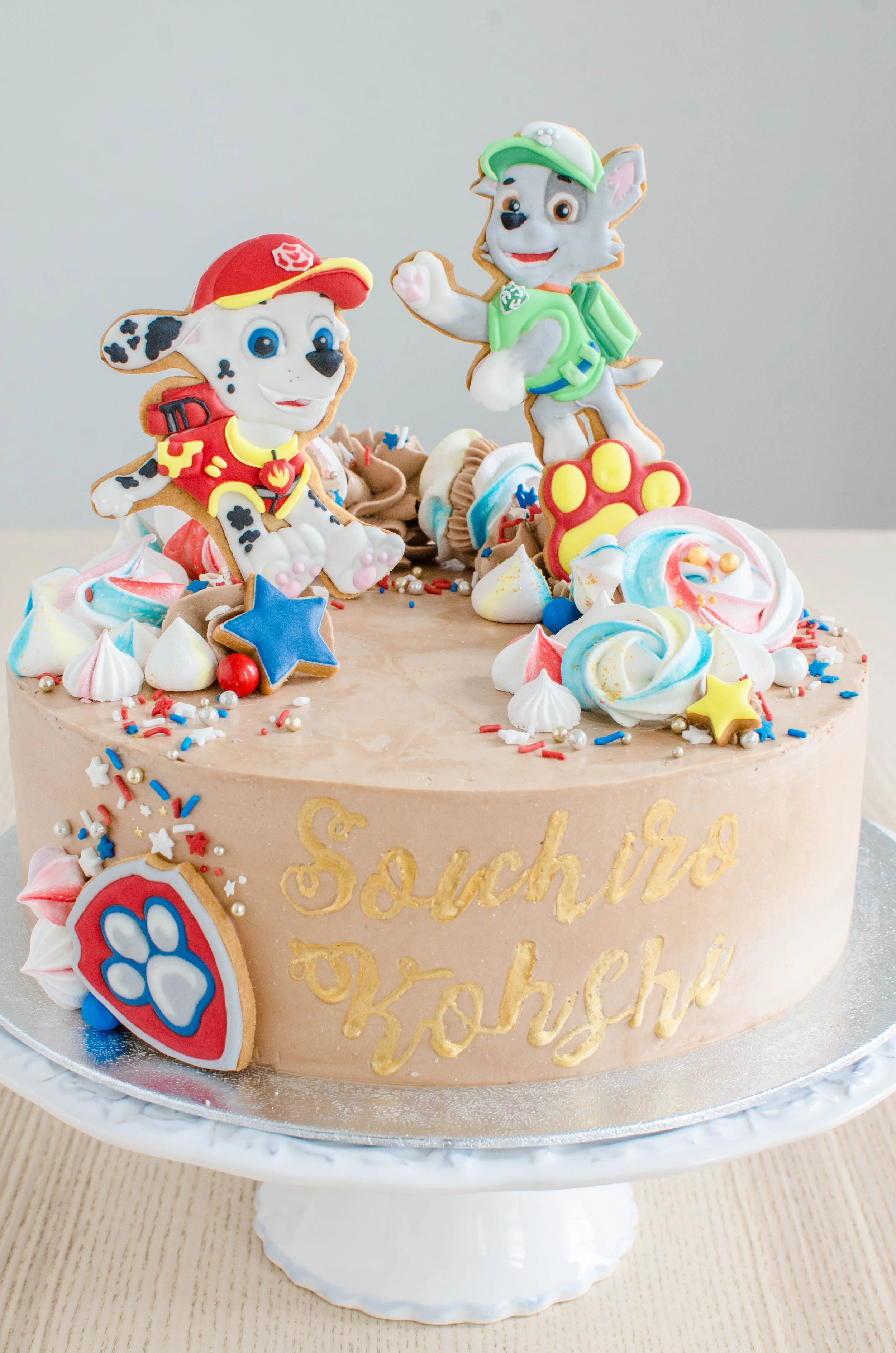 PAW PATROL Birthday Cake With Marshall and Rocky - マーシャルとロッキーのバースデーケーキ