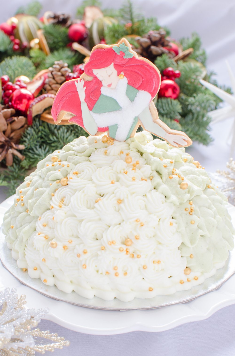 The Holly Little Mermaid Doll Cake 柊飾りのリトルマーメイド クリスマスケーキ Coucou Natsuha