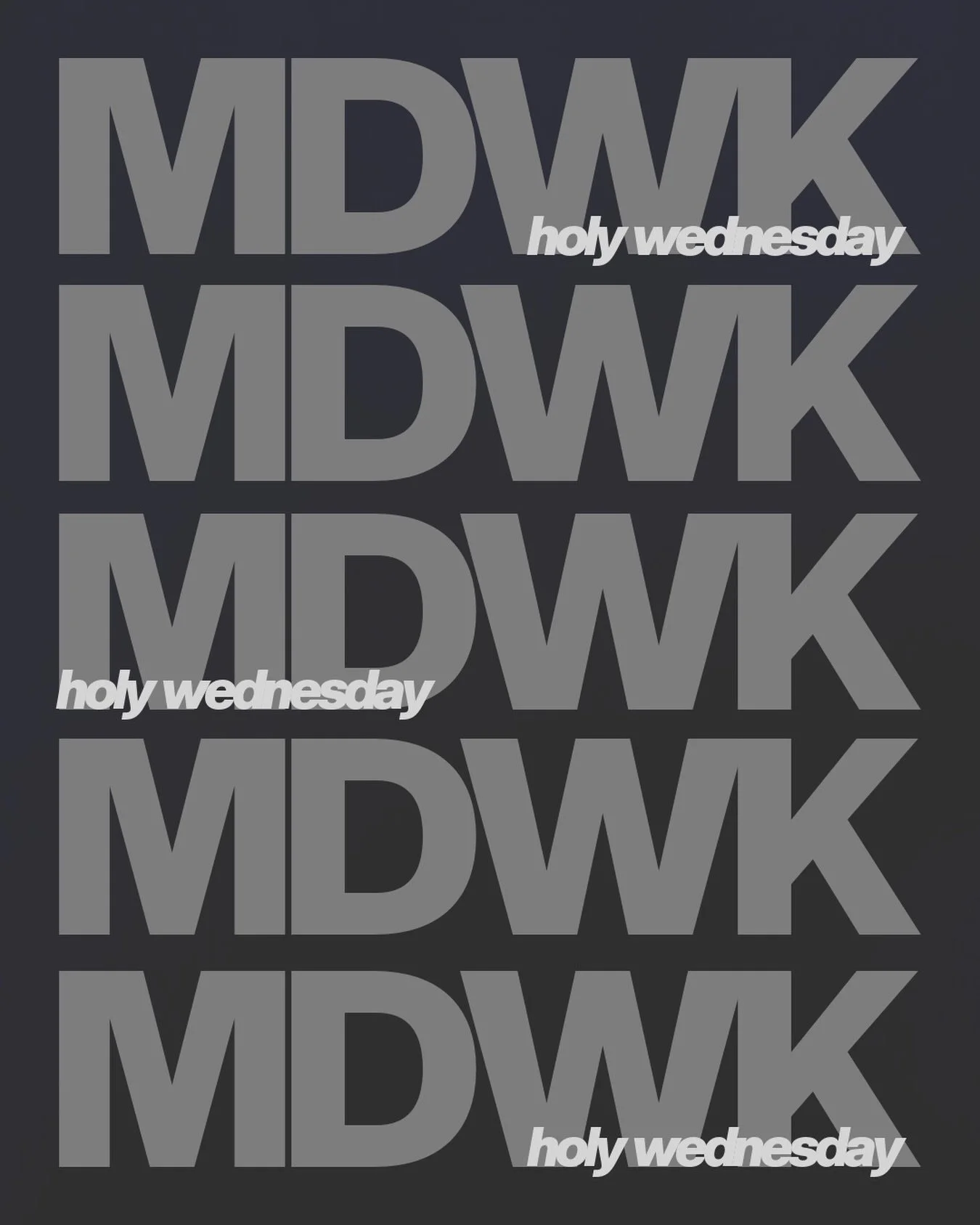 Come be part of MDWK as we remember the weight of this week and the love that carried the cross. Don&rsquo;t miss what God wants to do in your heart ❤️&zwj;🔥

WEDNESDAY AT 6PM