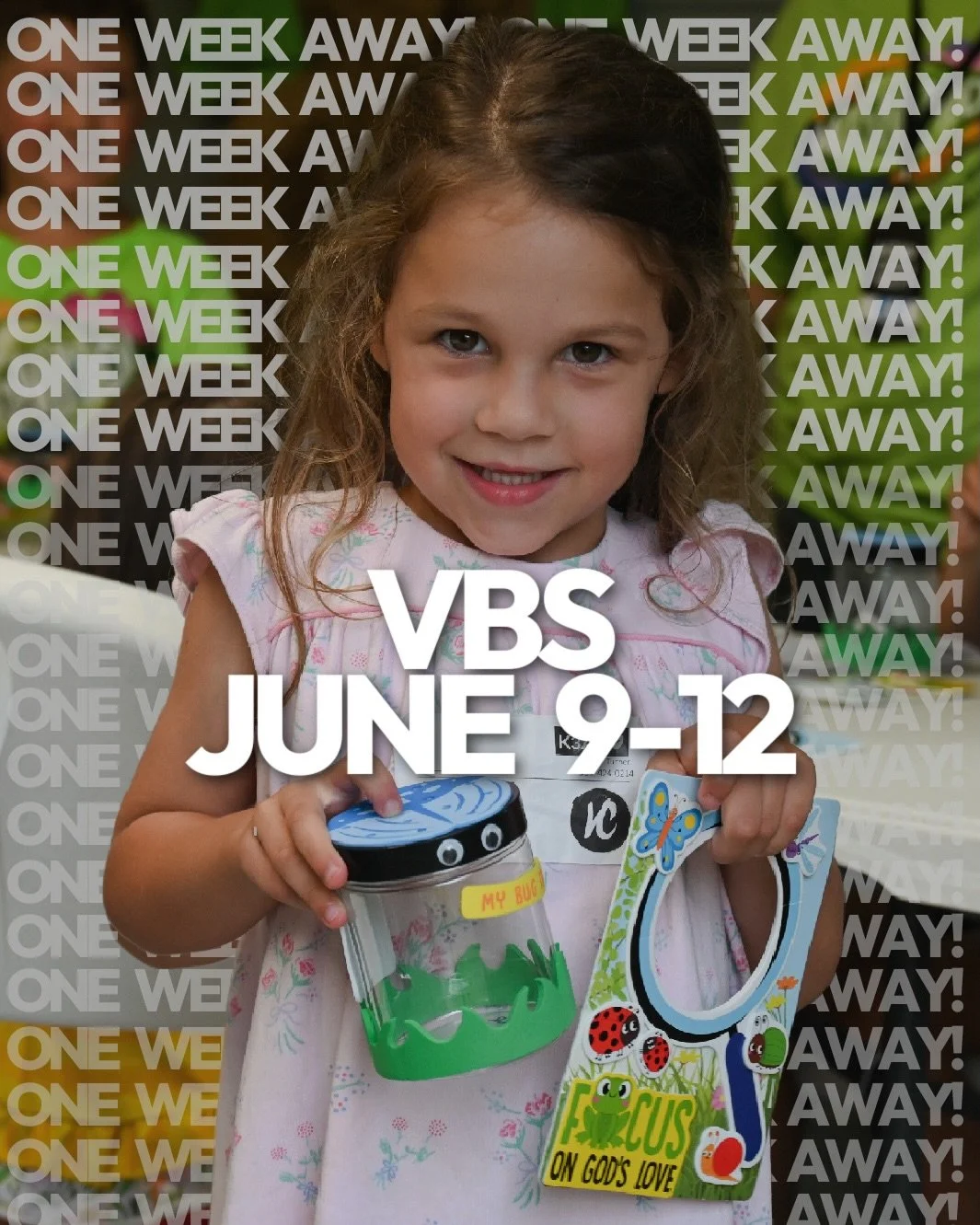 VBS IS ONE WEEK AWAY!!!!

REGISTER NOW!!!
For ages PreK-5th Grade
June 9th-12th | 5:30PM - 8:00pm

https://vesselchurchonline.churchcenter.com/registrations/events/3640616