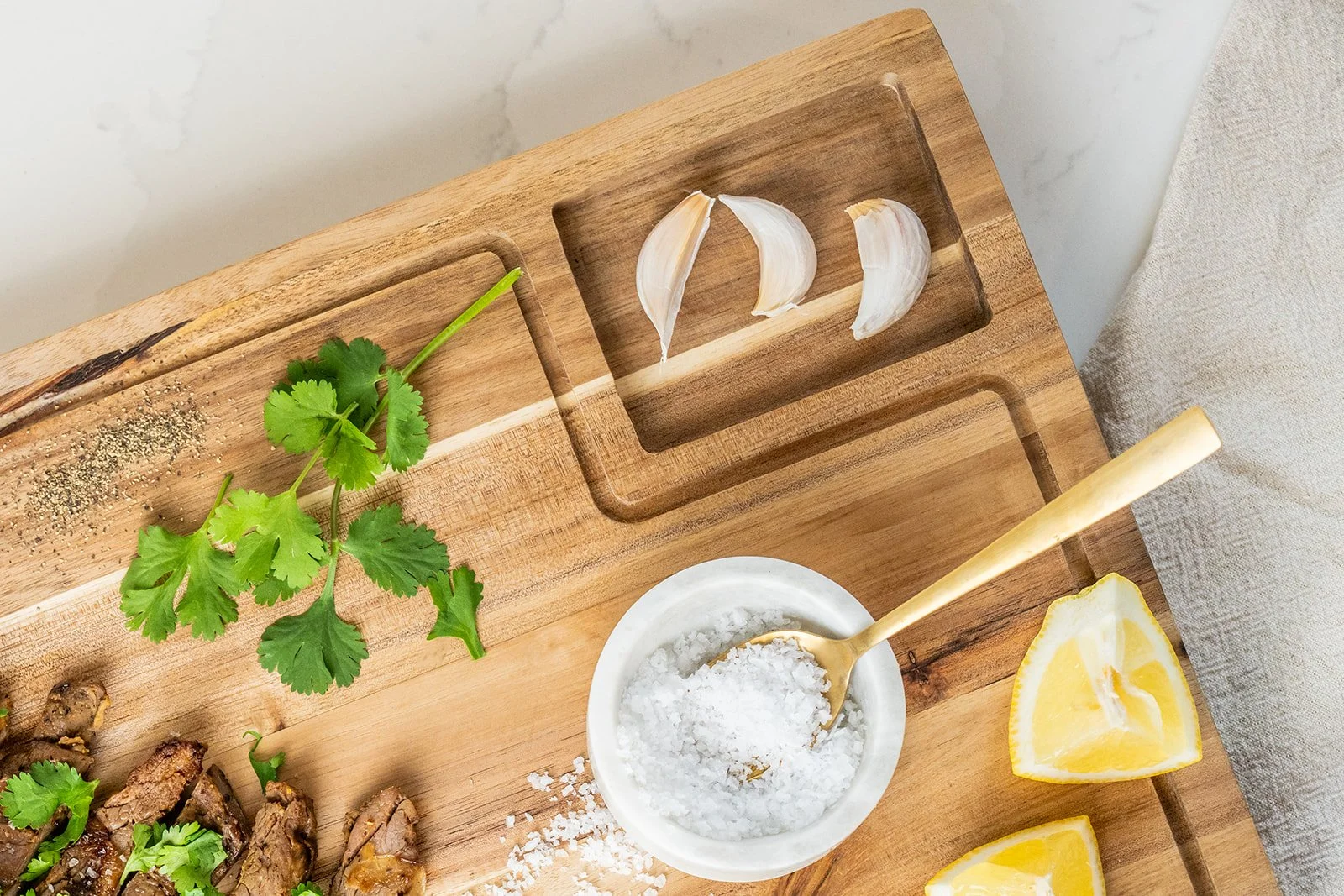 Lifestyle product photography for austin based cutting board