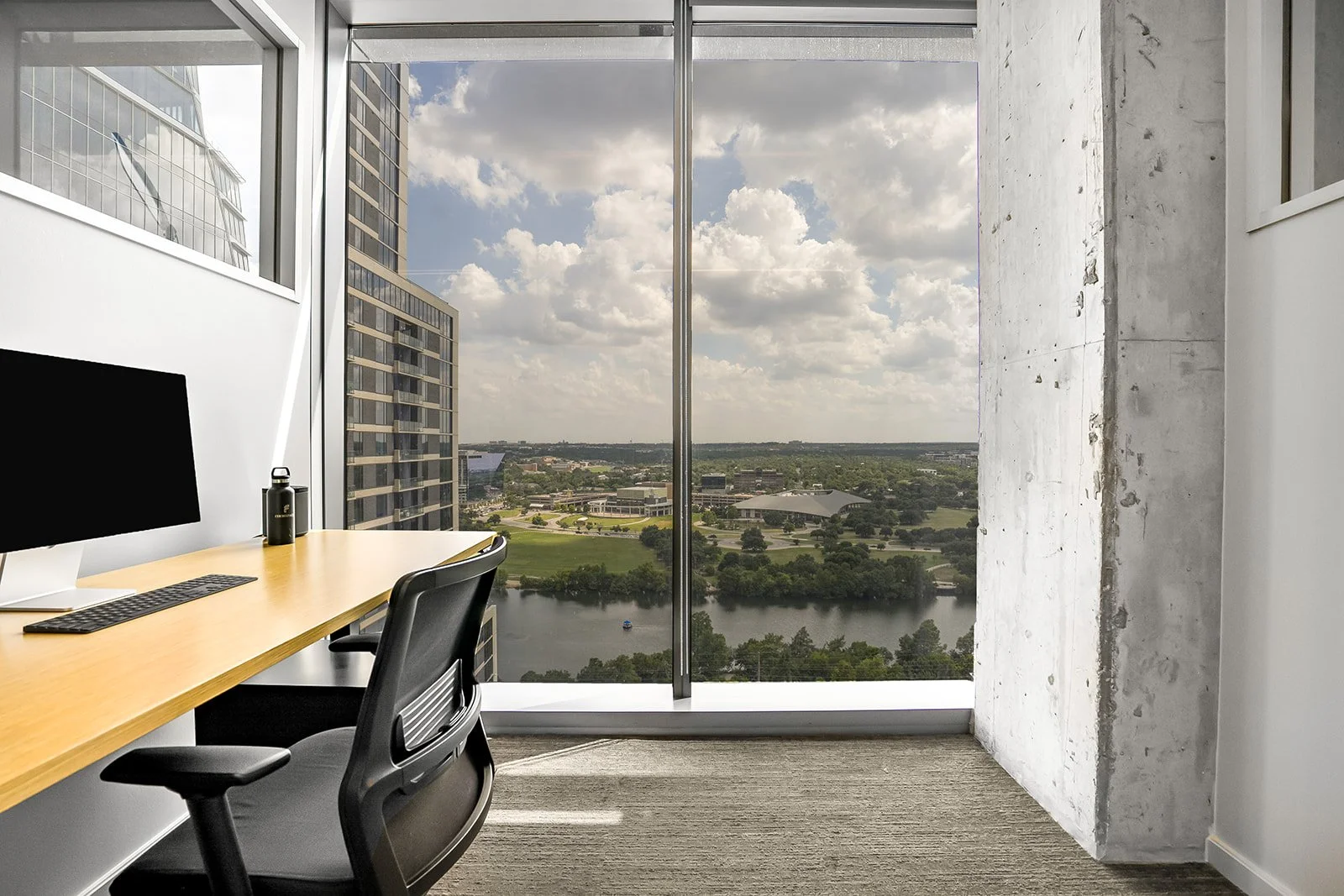 Commercial real estate photography for office space downtown austin views