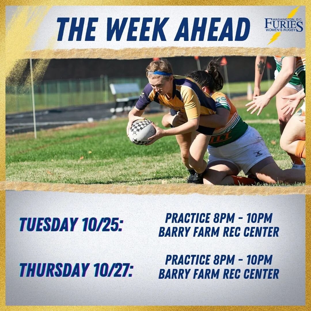 Furies have a bye week but we'll be out this week at Barry Farm for practice Tuesday and Thursday ⚡