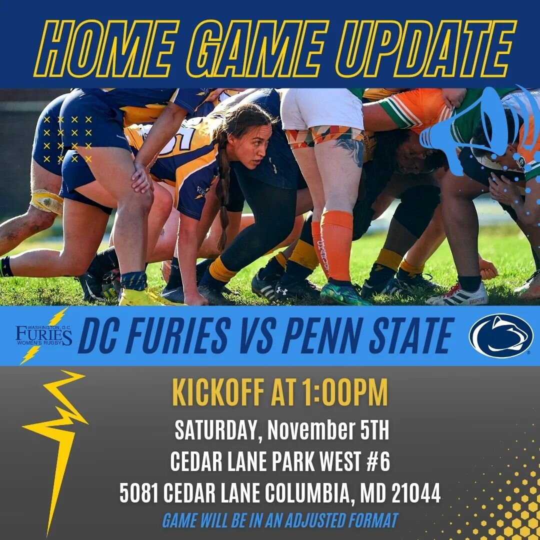 The Furies Matrix season originally scheduled for this weekend has been won by forfeit, but we were able to find an eager team at @pennstatewrugby looking for a hard hitting weekend.  Catch us in Columbia, MD this weekend!