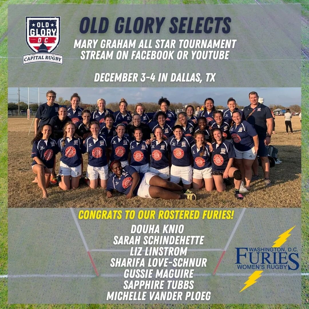Wishing good luck to our Furies playing with @capitalrugbyunion select side at the Mary Graham All Star Tournament in Dallas, TX this weekend. 

Games can be watched only the TRU Facebook page or YouTube page.