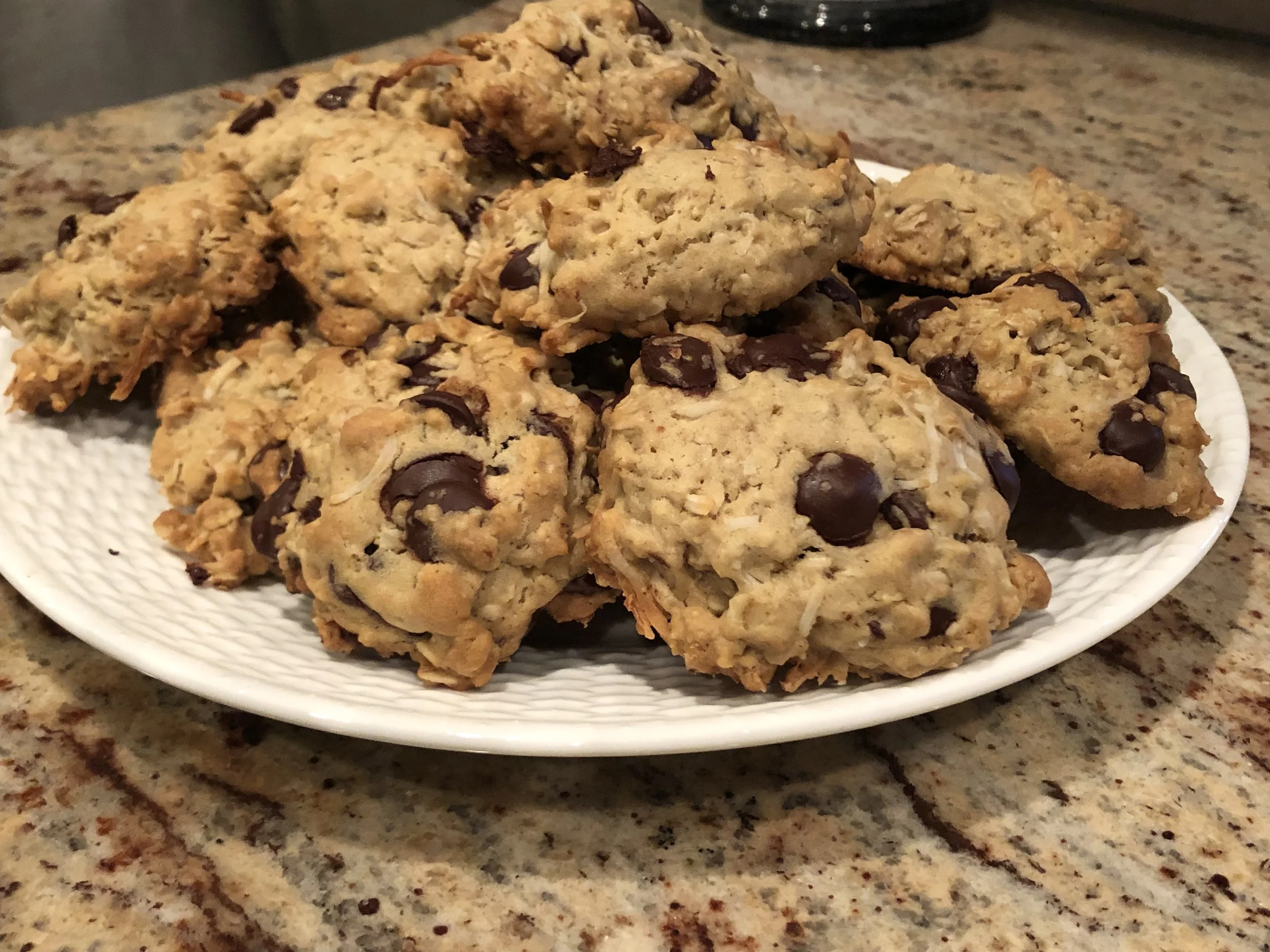 Oatmeal Coconut Dark Chocolate Chip Cookies