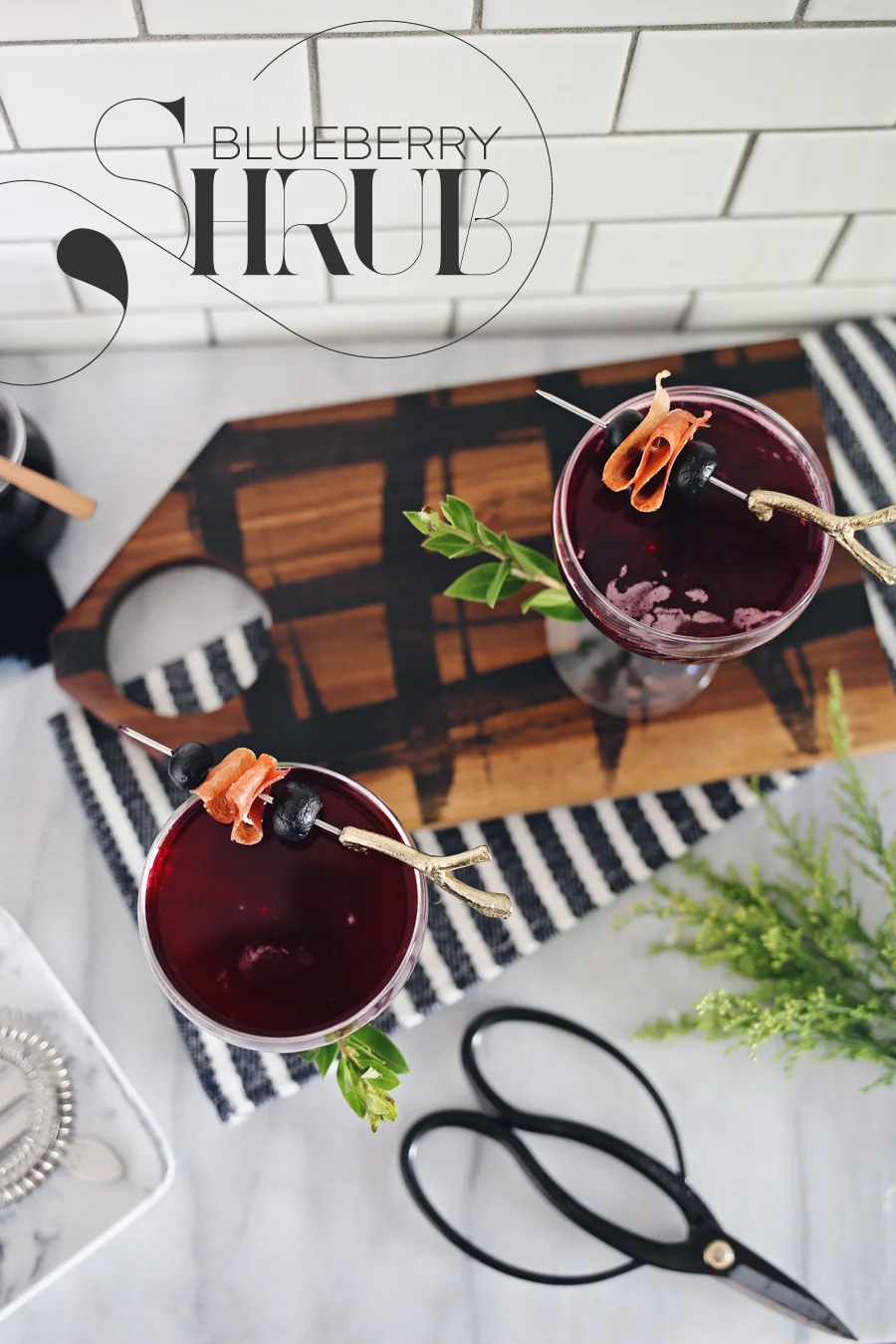 Blueberry Shrub Holiday Cocktail | Dine X Design